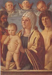 Giovanni Bellini The Virgin and Child Between Peter and Sebastian (mk05) Germany oil painting art